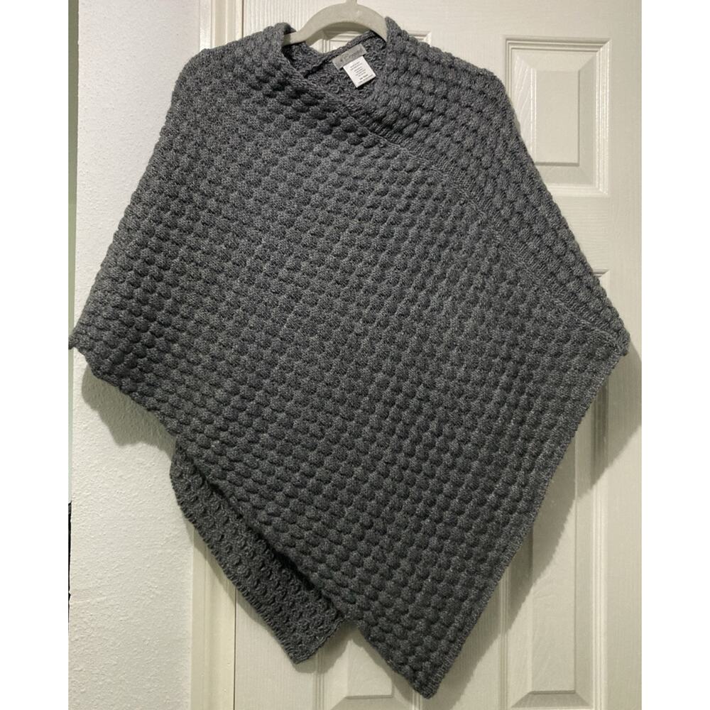Cerrettelli Firenze Alpaca Virgin Wool Blend Cable Knit Sweater Poncho Italy O/S